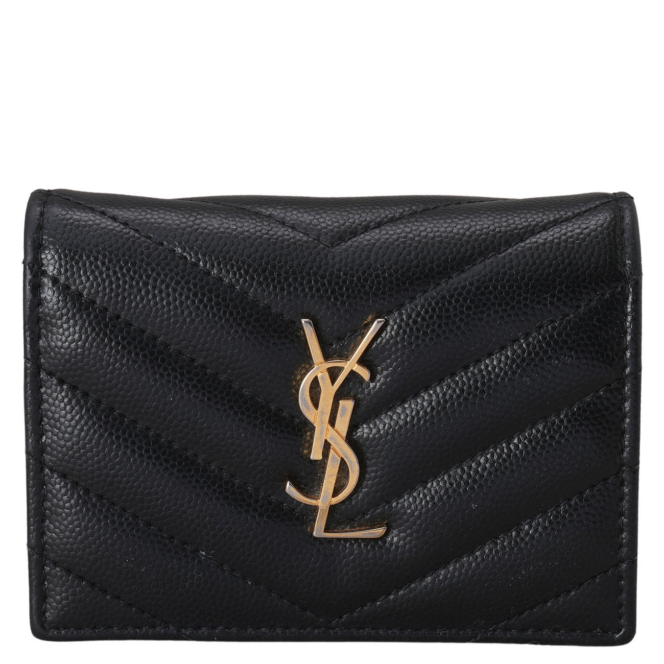 YVES SAINT LAURENT(USED)생로랑 모노그램 쉐브론 카드지갑